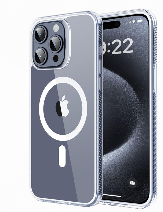 Quikbee Strong Magnetic Transparent Case for iPhone 15 [MIL Grade Drop Protection][MagSafe Compatible] Anti-Slip Design Ultra-Thin Shockproof Transparent Case for iPhone 15 Case.